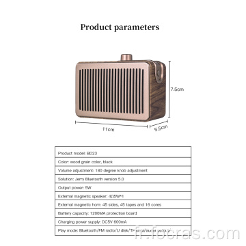 Haut-parleur rétro Bluetooth sans fil